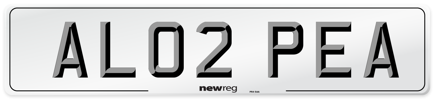 AL02 PEA Number Plate from New Reg
